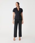 Jennifer Straight Leg Pants in black — full-length view