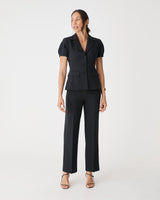 Jennifer Straight Leg Pants in black — full-length view
