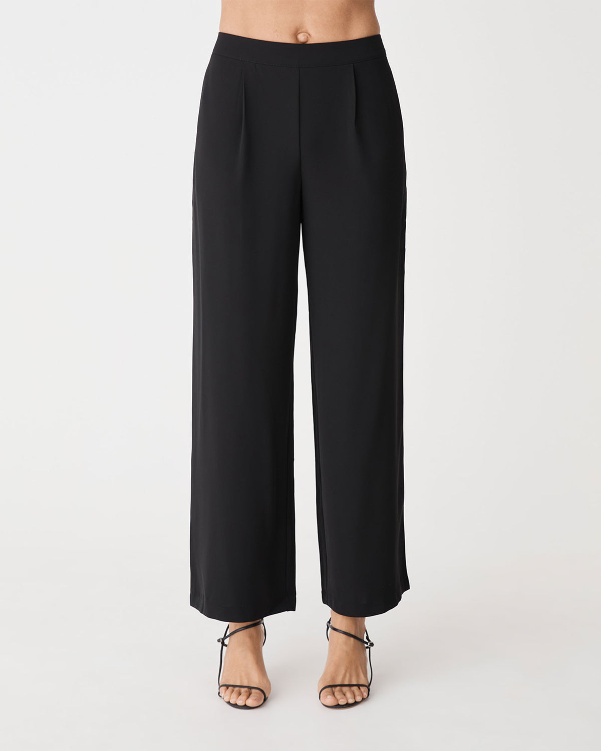 Maggie Elastic Waist Pants in black — close-up view