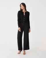 Maggie Elastic Waist Pants in black — full-length view