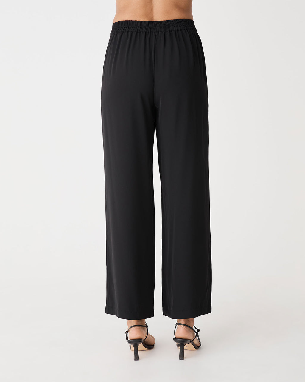 Maggie Elastic Waist Pants in black — back view