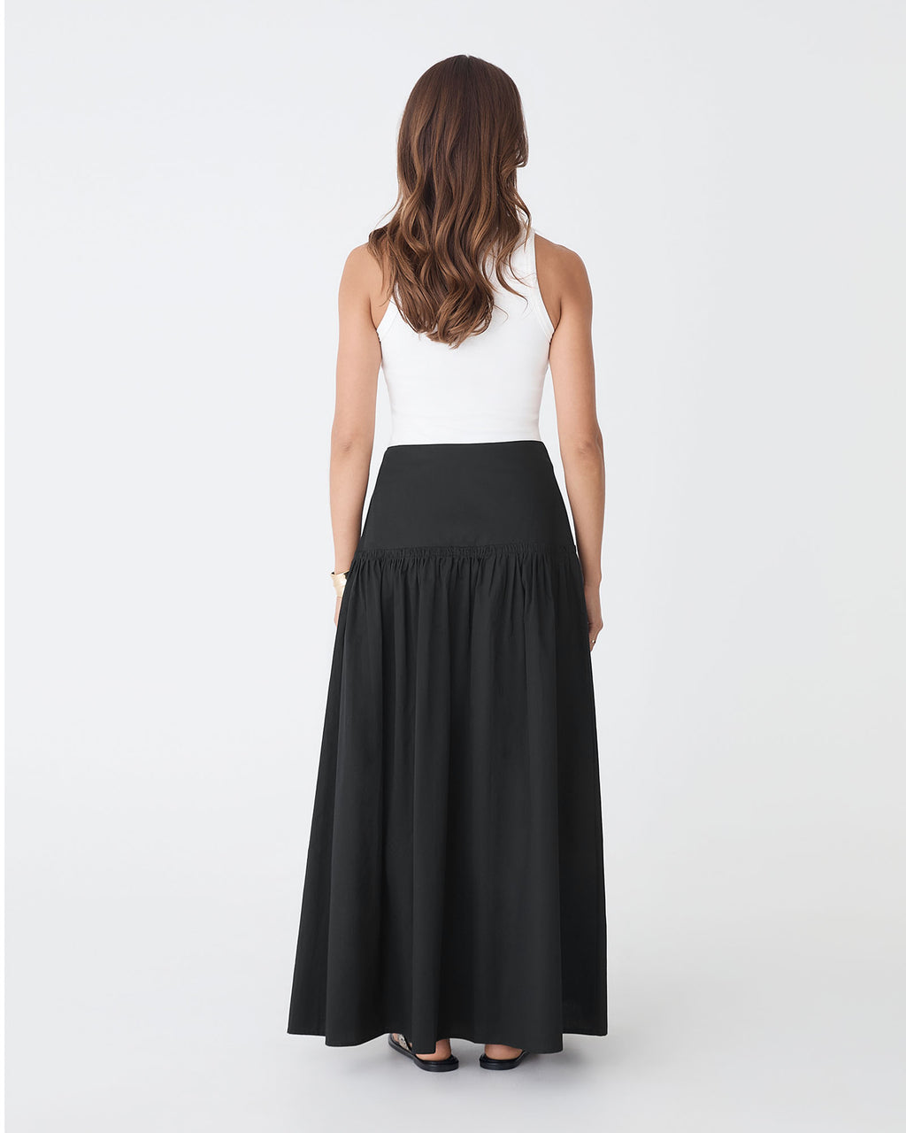 Kayla Cotton Skirt in black — back view