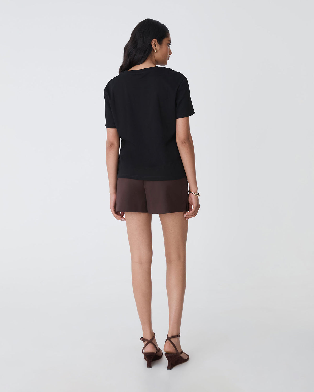 Safira Mini Skort in chocolate — back view