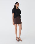 Safira Mini Skort in chocolate — full-length view