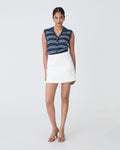 Safira Mini Skort in ivory — full-length view