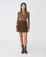 Bridget Mini Skirt in espresso — full-length view