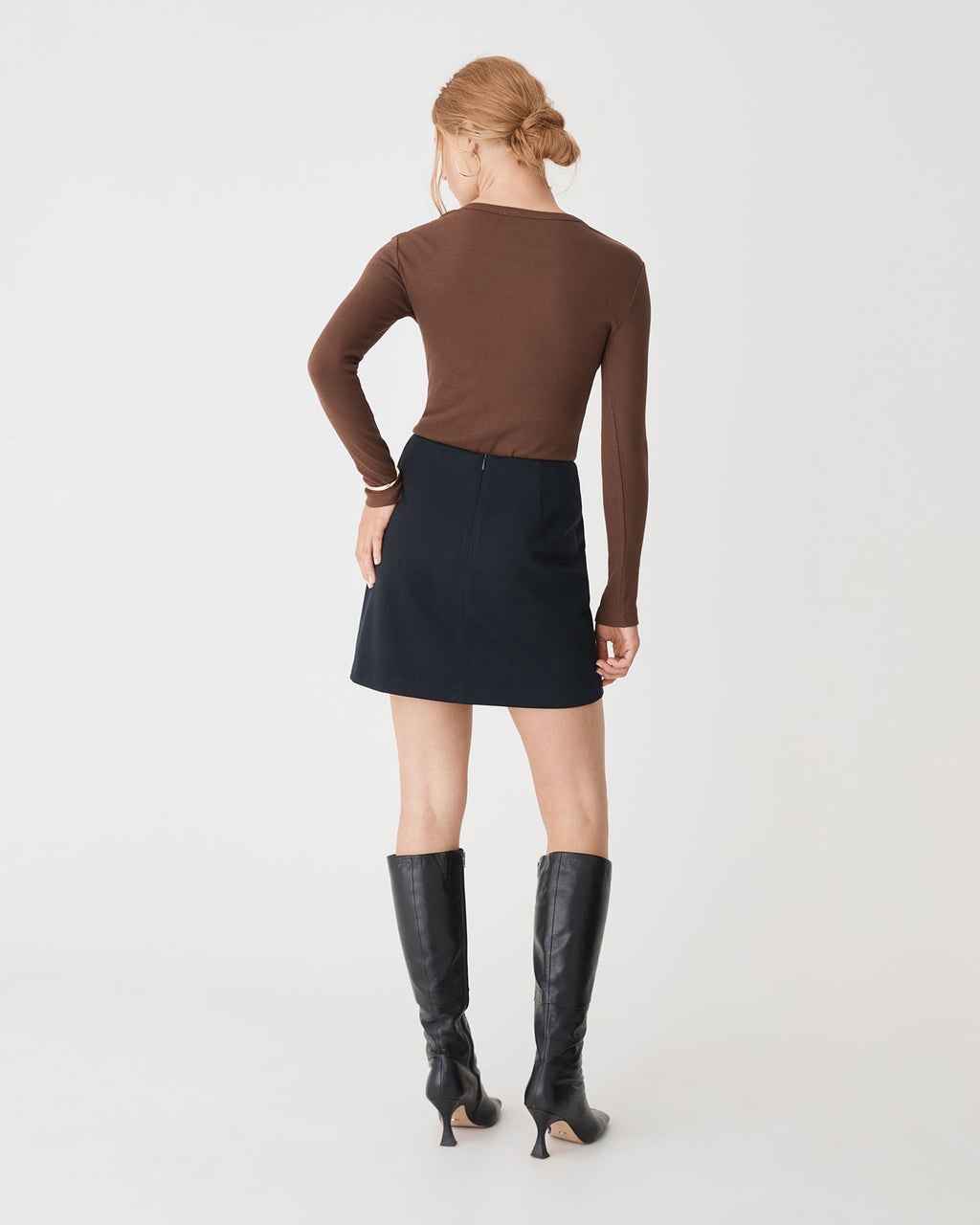Bridget Mini Skirt in navy — back view