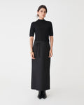 Greta Column Skirt in black — full-length view