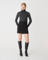 Nikki Straight Mini Skirt in black — full-length view