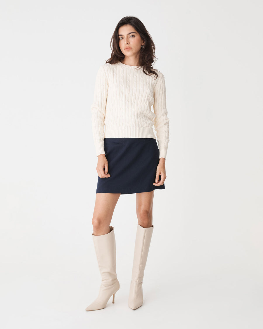 Dale Mini Skirt in dark navy — full-length view