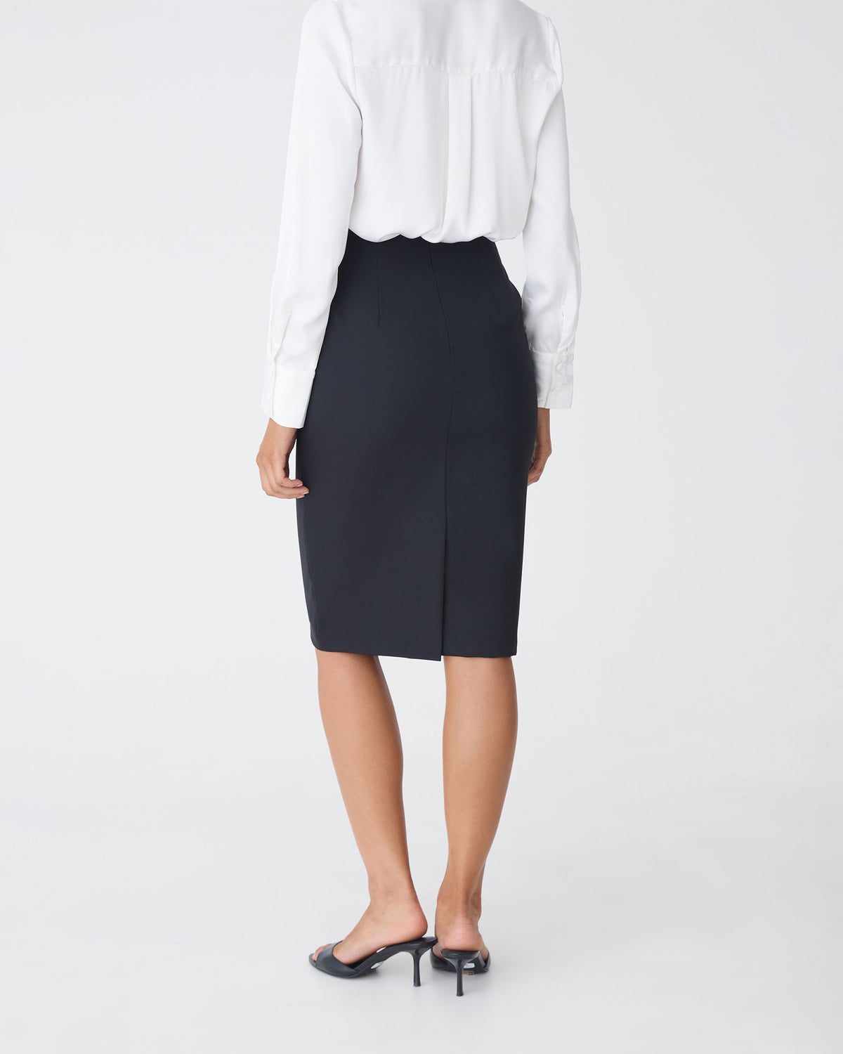 Thea Pencil Skirt in black — back view