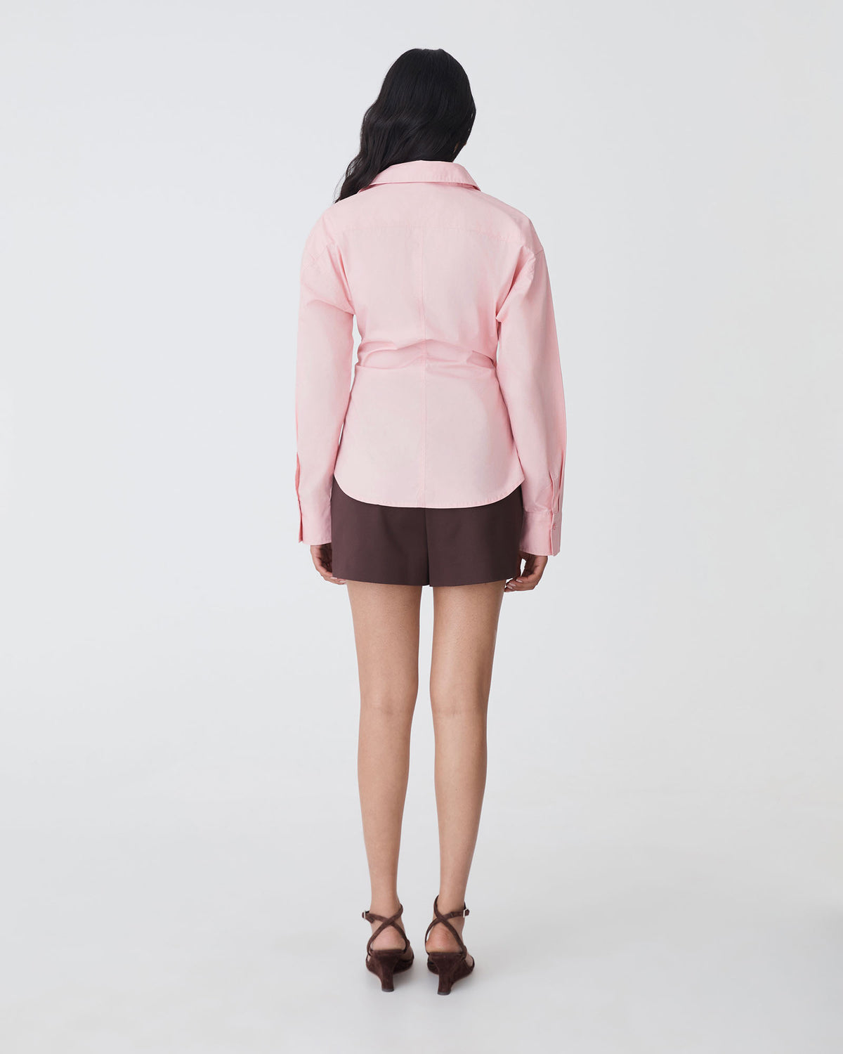 Katrina Wrap Shirt in pink — back view