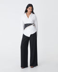 Katrina Wrap Shirt in white — full-length view