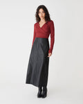 Solene Bamboo Wrap Top in shiraz — full-length view