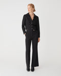 Gabby Pleated Hem Shirt in black — full-length view