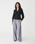 Billie Pleat Waist Shirt in black — full-length view