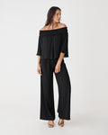 Lilly Off Shoulder Top in black — full-length view