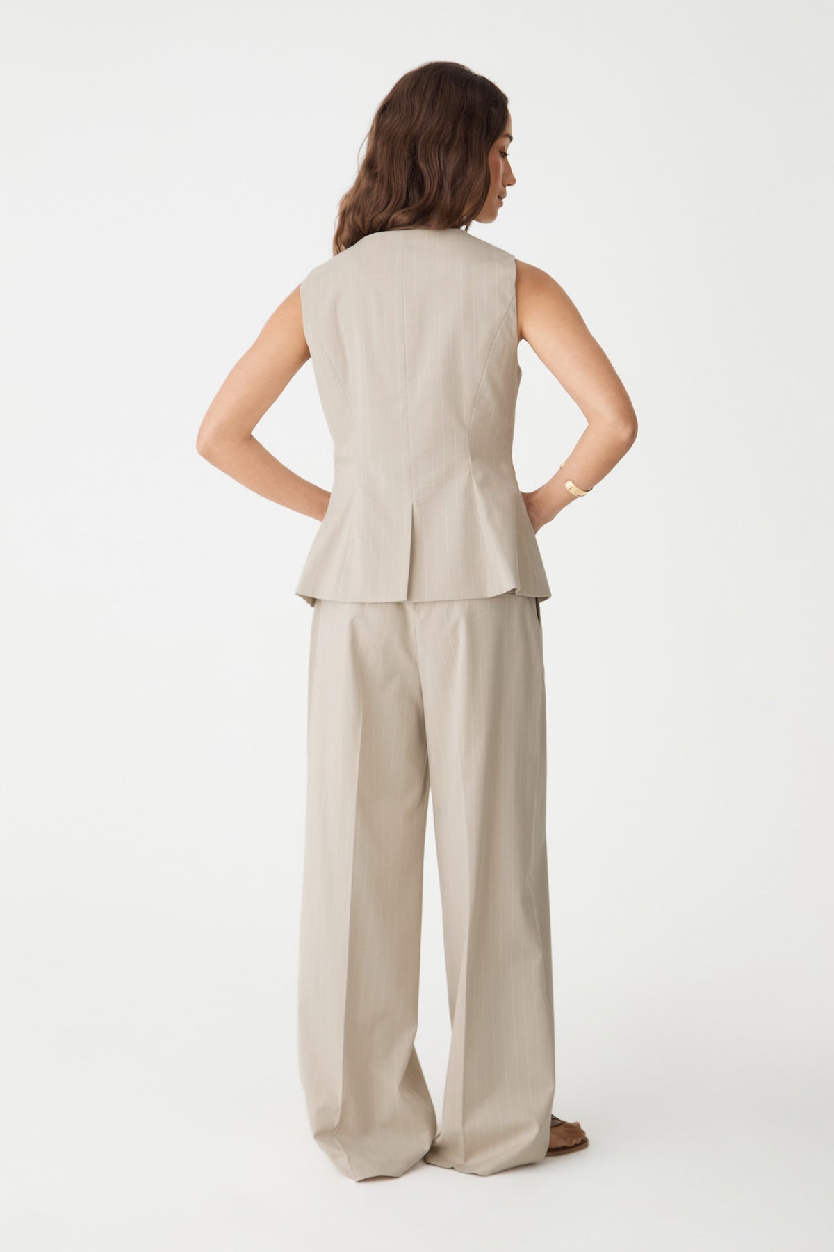 Zoe Pinstripe Wide Leg Pants