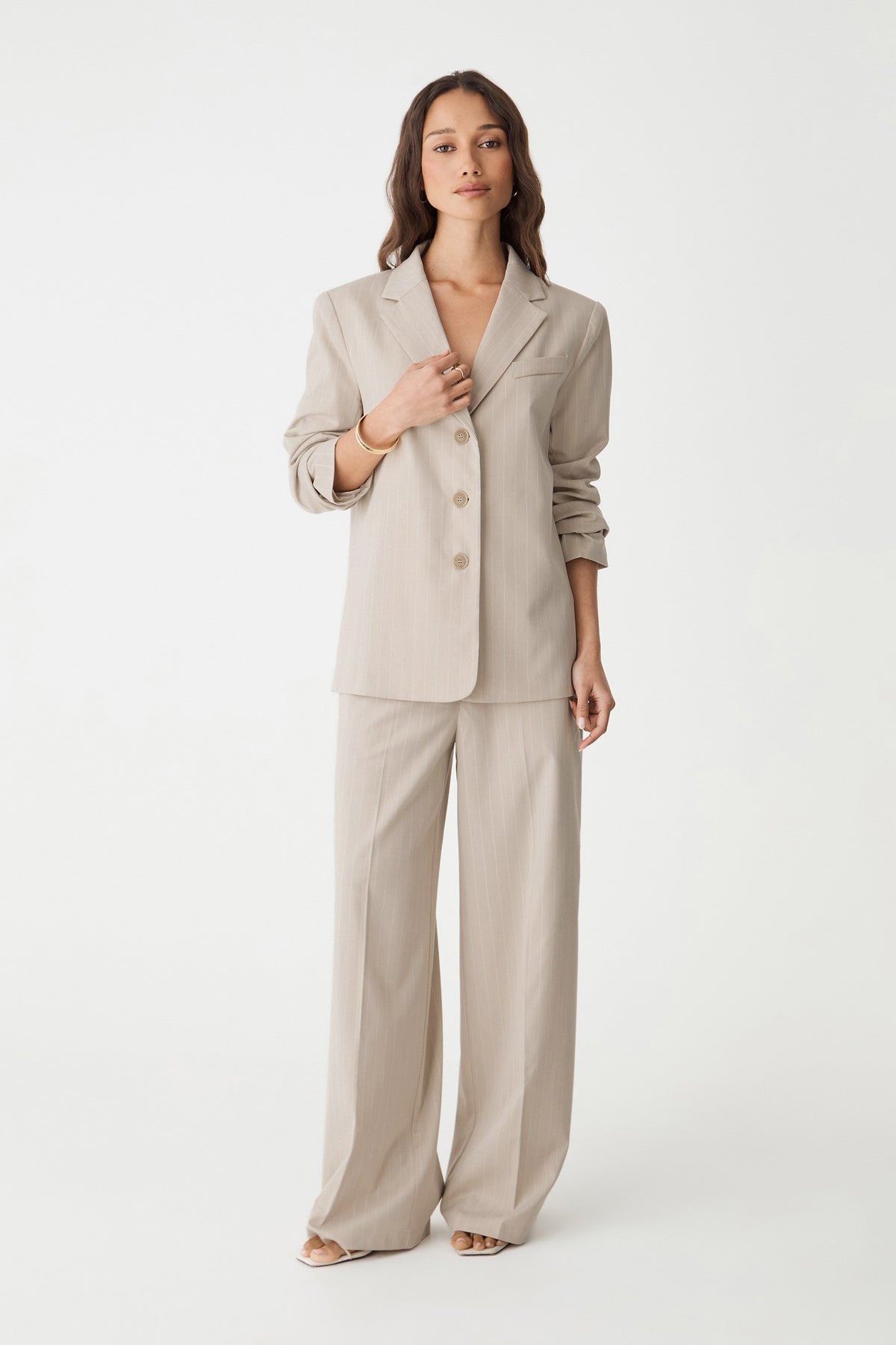 Zoe Pinstripe Wide Leg Pants