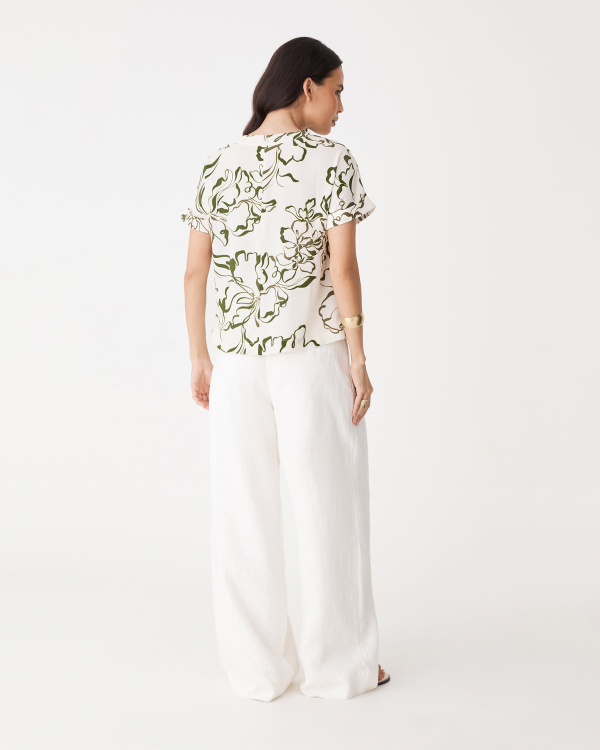 Natalie Floral Crepe Tee