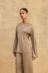 Asma Satin Bias Top