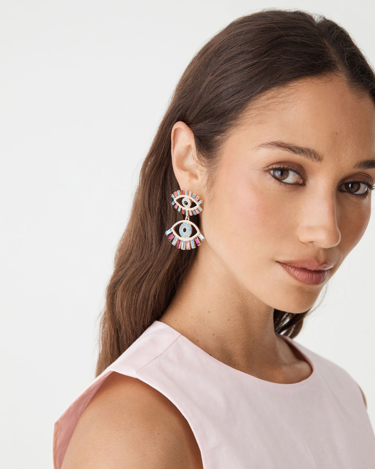 Rainbow Eye Drop Earrings