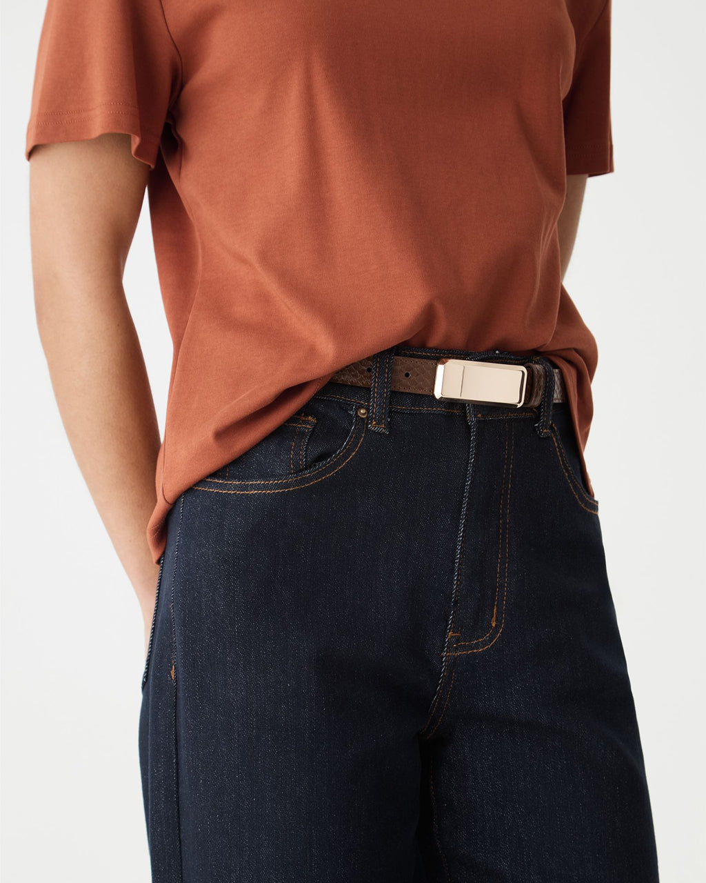 Lumi Croc Effect Belt