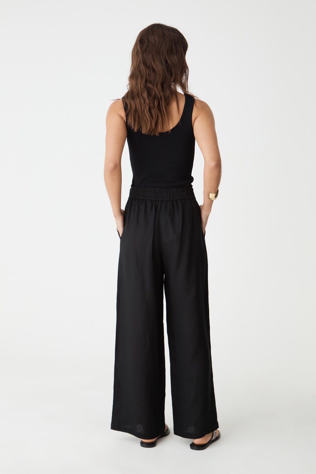 Ami Linen Elastic Back Pants