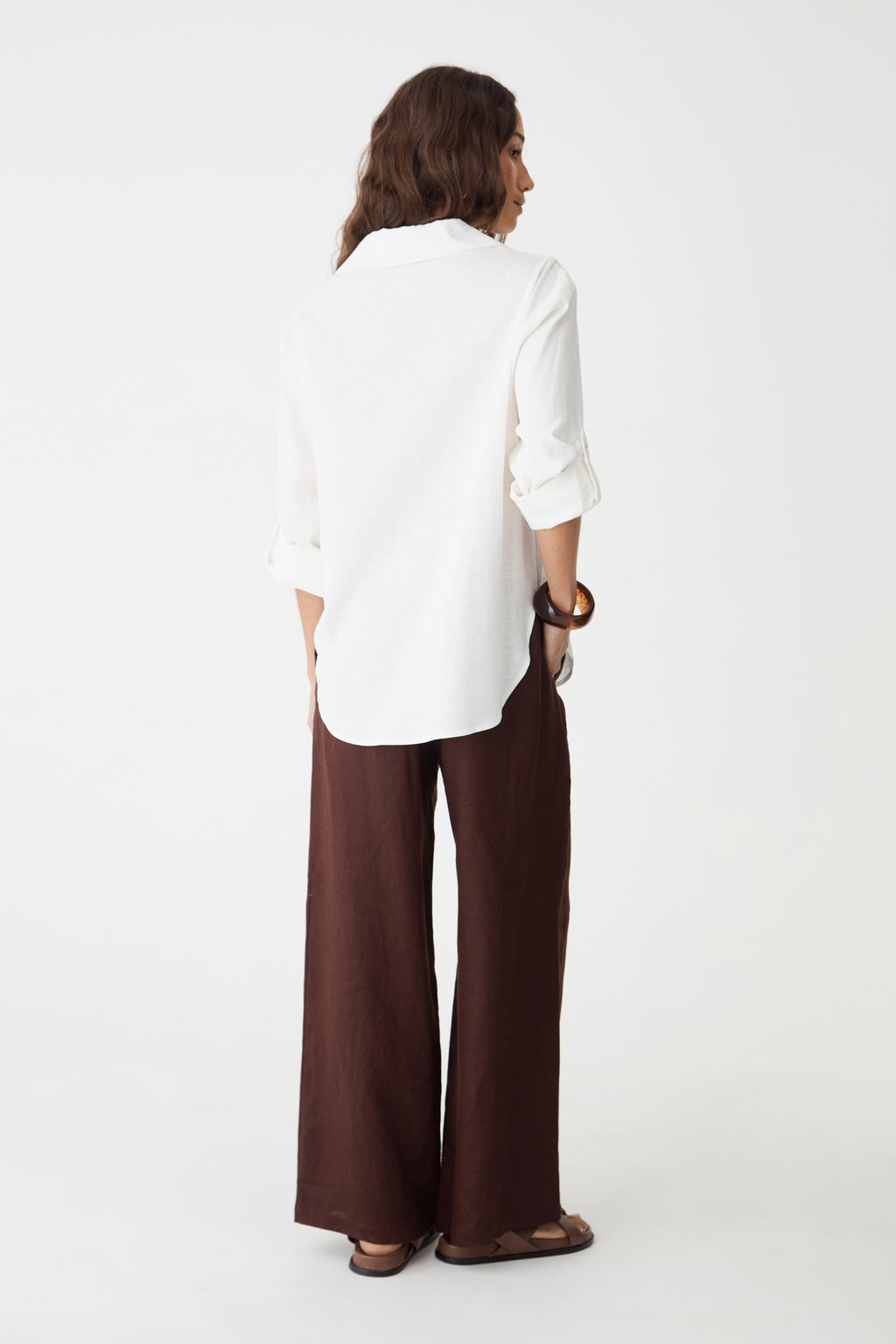 Ami Linen Elastic Back Pants