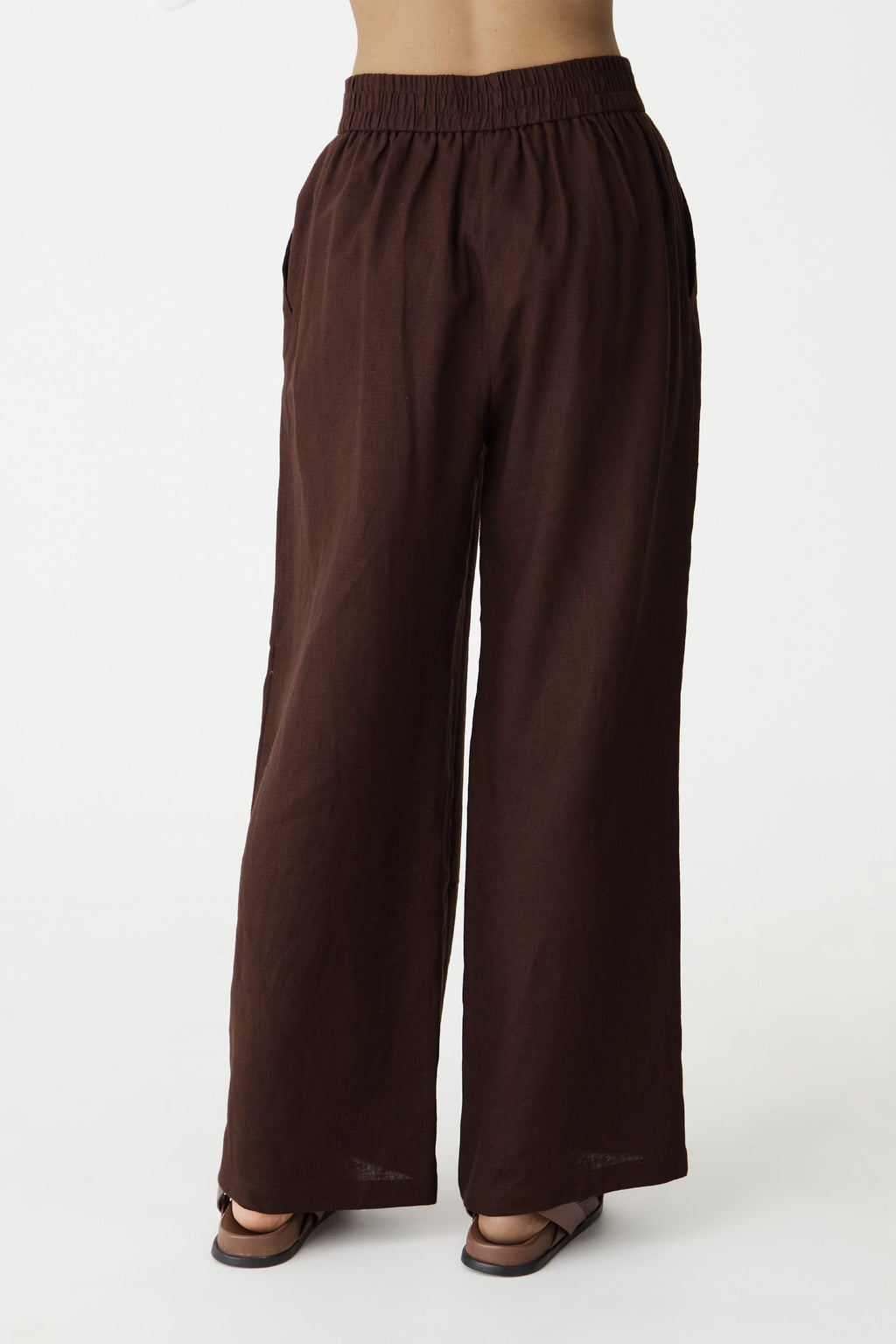 Ami Linen Elastic Back Pants
