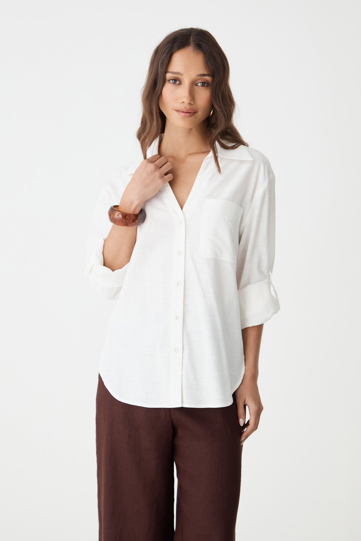 Ami Linen Elastic Back Pants