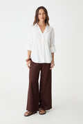 Ami Linen Elastic Back Pants