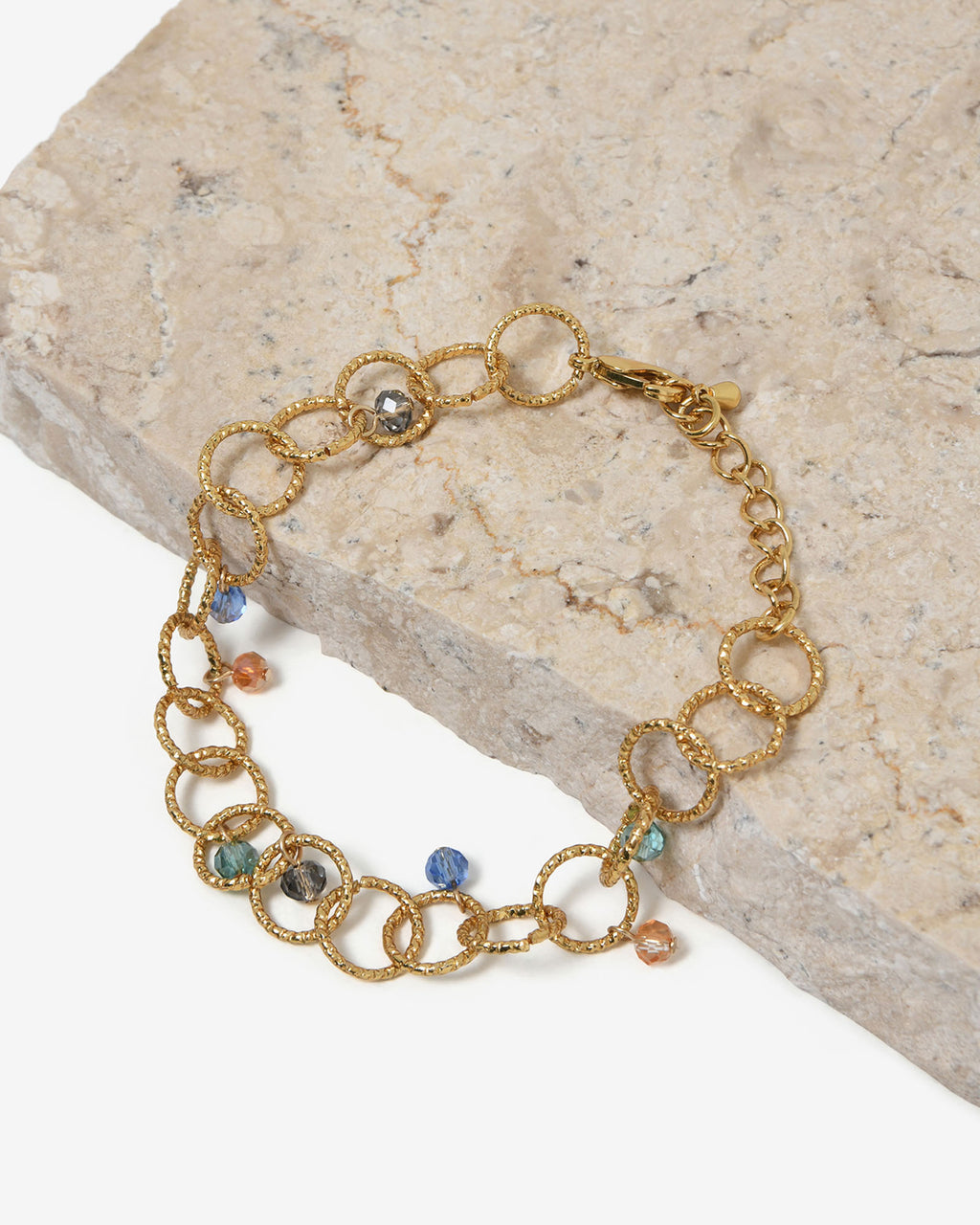 Amaris Crystal Chain Bracelet in gold — alternate view