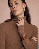 Amber Gold Cuff in marbled amber — view 1