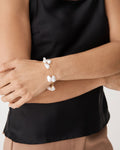 Mila Pearl Bracelet in gold pearl — fabric detail