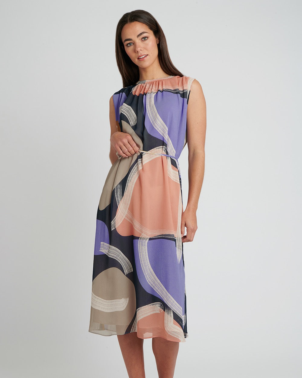 Susana Printed Dress in multi — close-up view