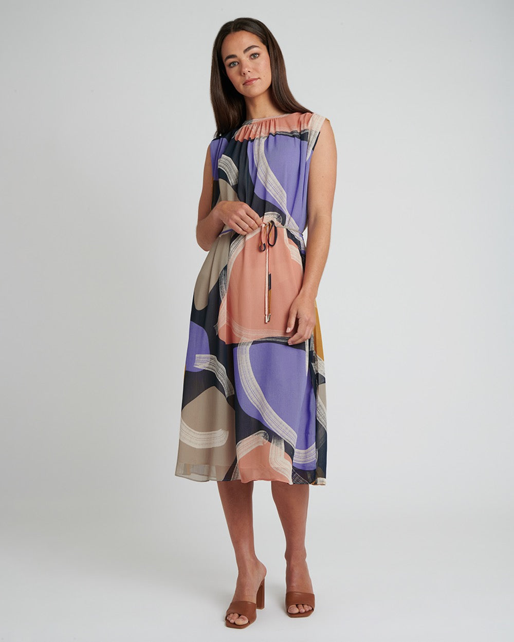 Susana Printed Dress in multi — full-length view
