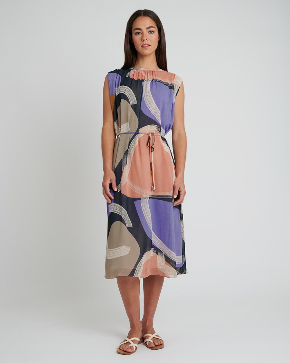 Susana Printed Dress in multi — full-length view 2