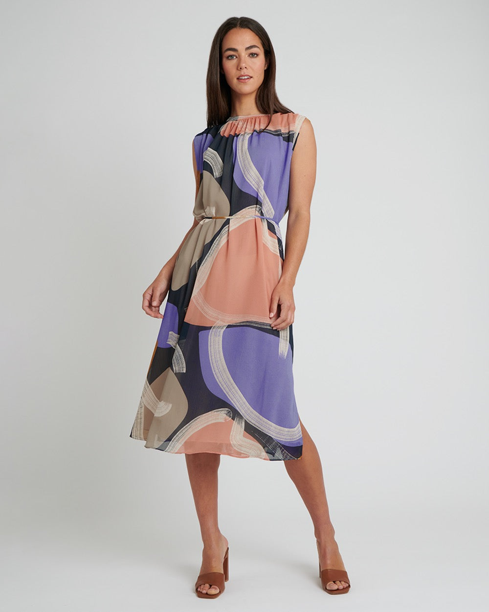 Susana Printed Dress in multi — full-length view 3