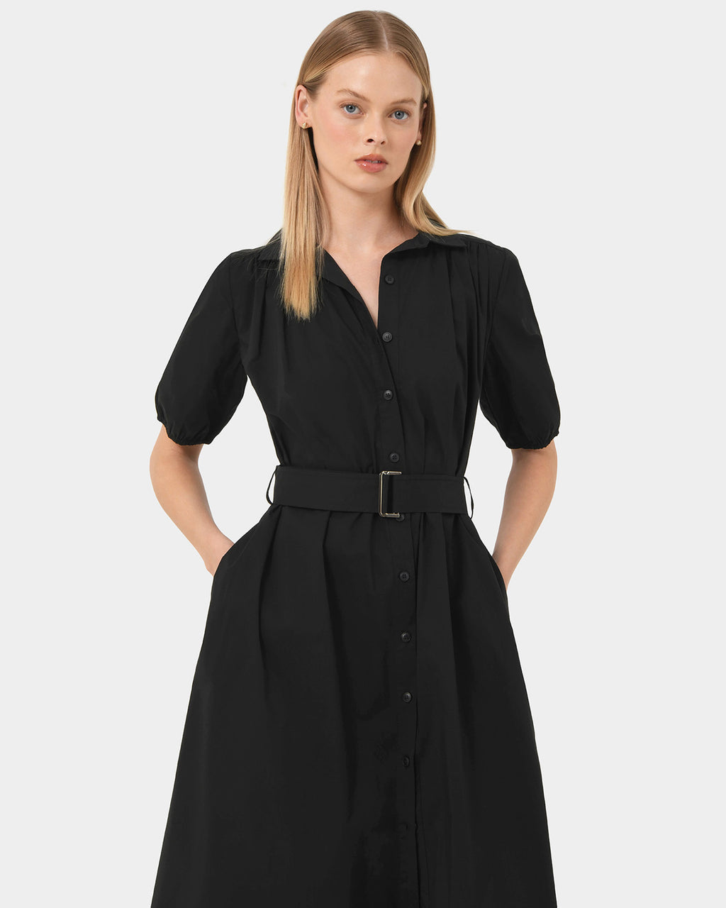 Dallia Shirt Dress in black — view 2