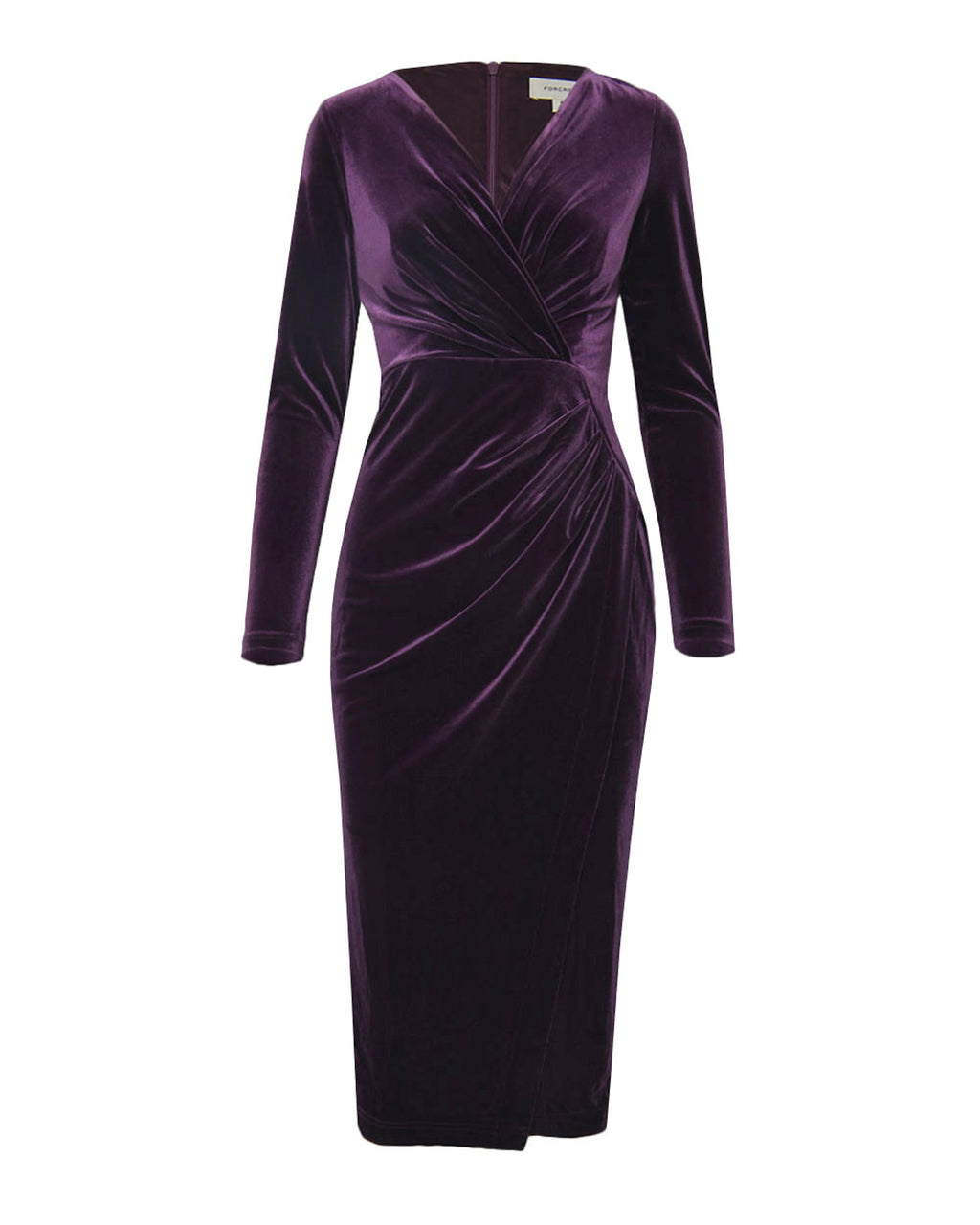 Miabella Draped Dress in purple — product-only view