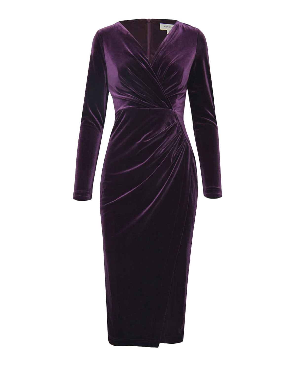 Miabella Draped Dress in purple — product-only view