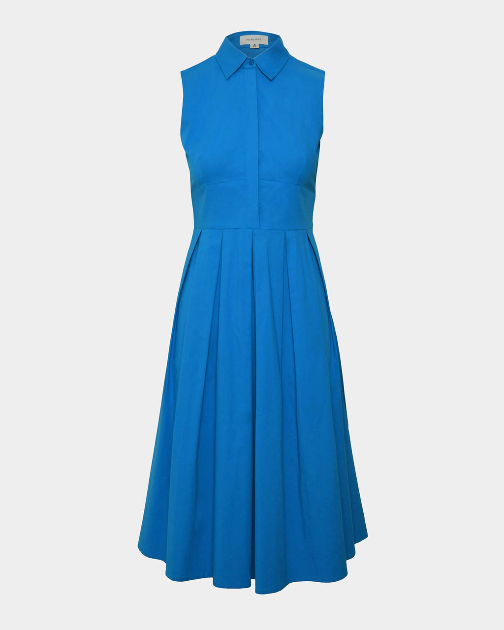 Alma Cotton Sleeveless Dress in cyan blue — product-only view