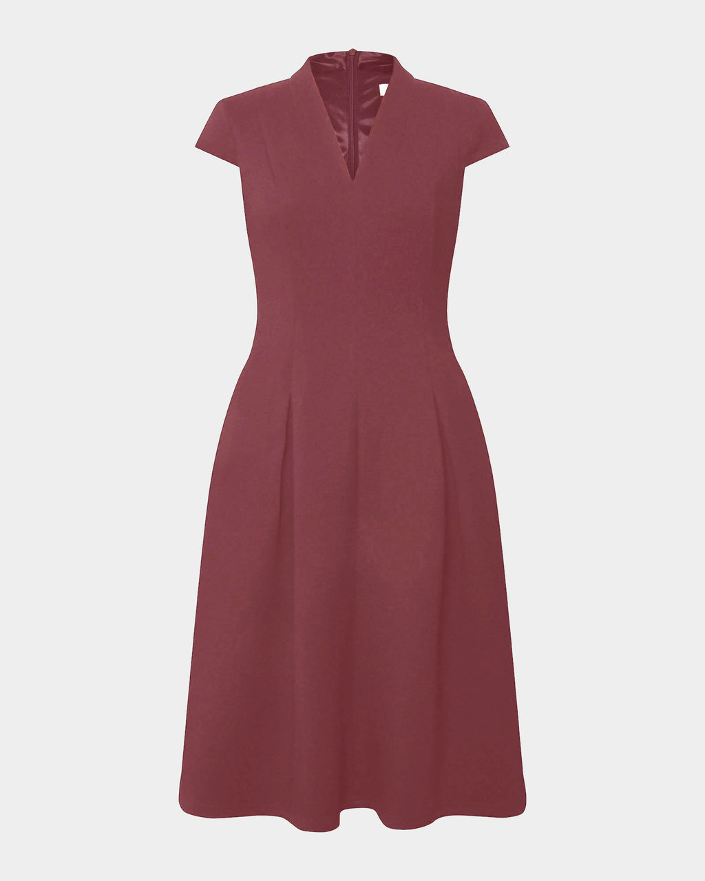 Juno Panel Ponte Dress in brick — product-only view