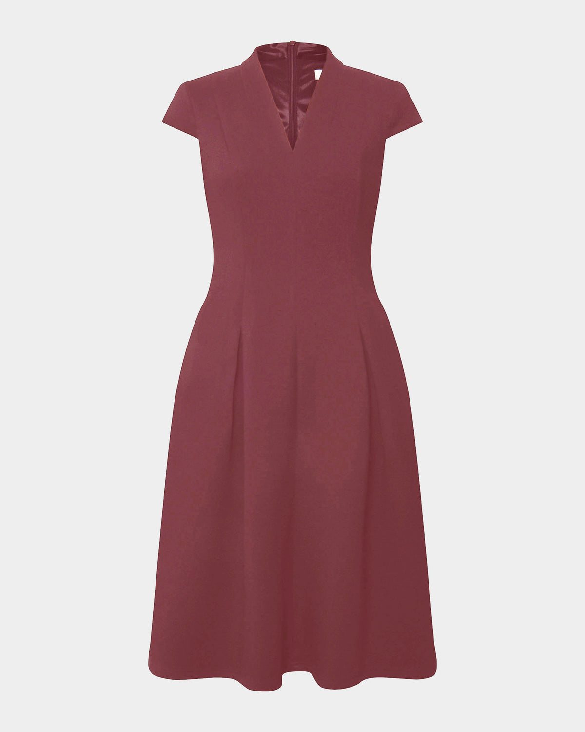 Juno Panel Ponte Dress in brick — product-only view