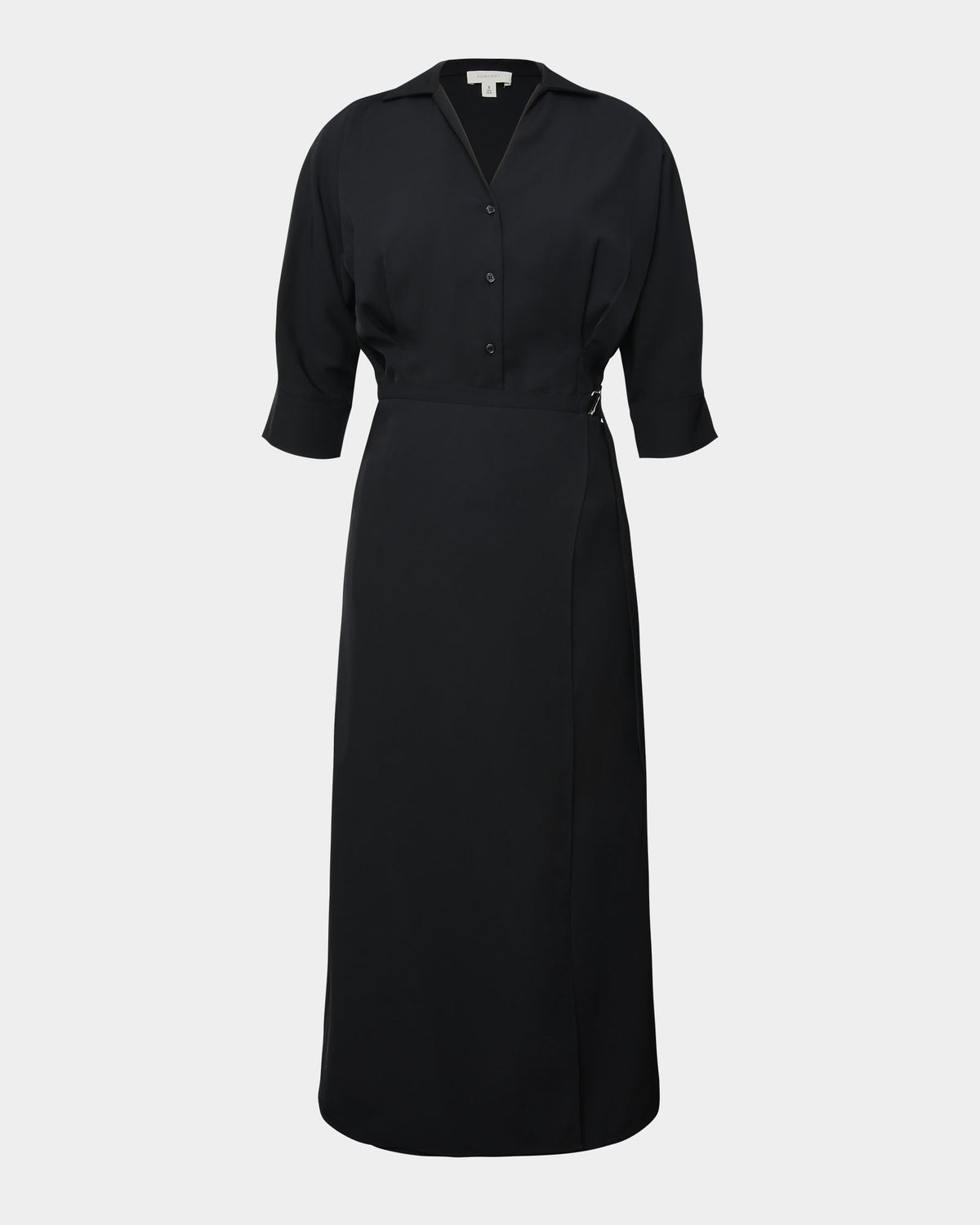 Betty Wrap Tie Dress in black — product-only view