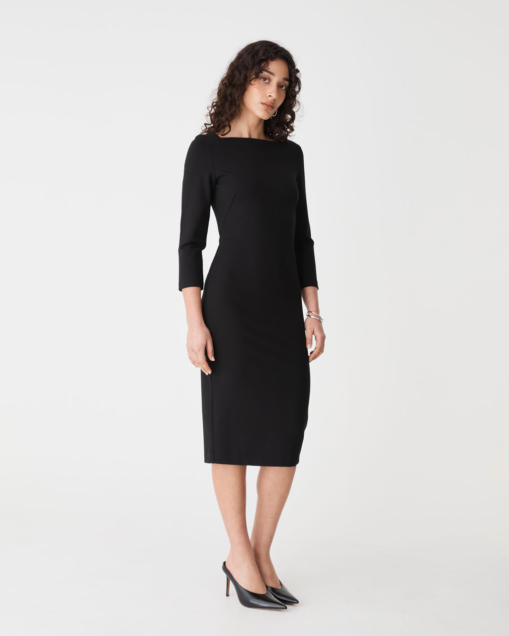 Sutton Ponte Dress in black — side view