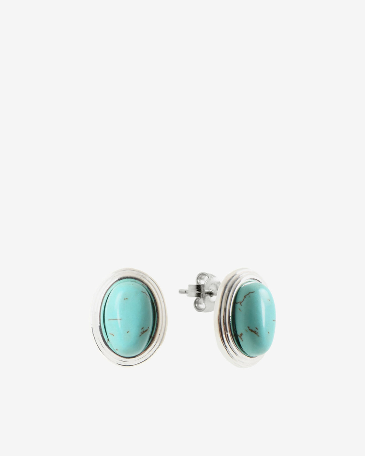 Sienna Stone Earrings in turquoise silver — view 1