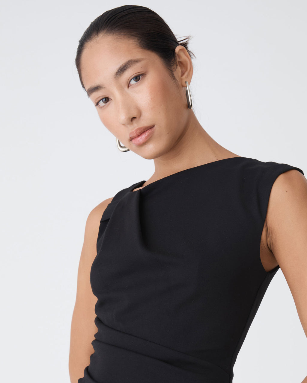 Mila Loop Earrings in silver — view 3