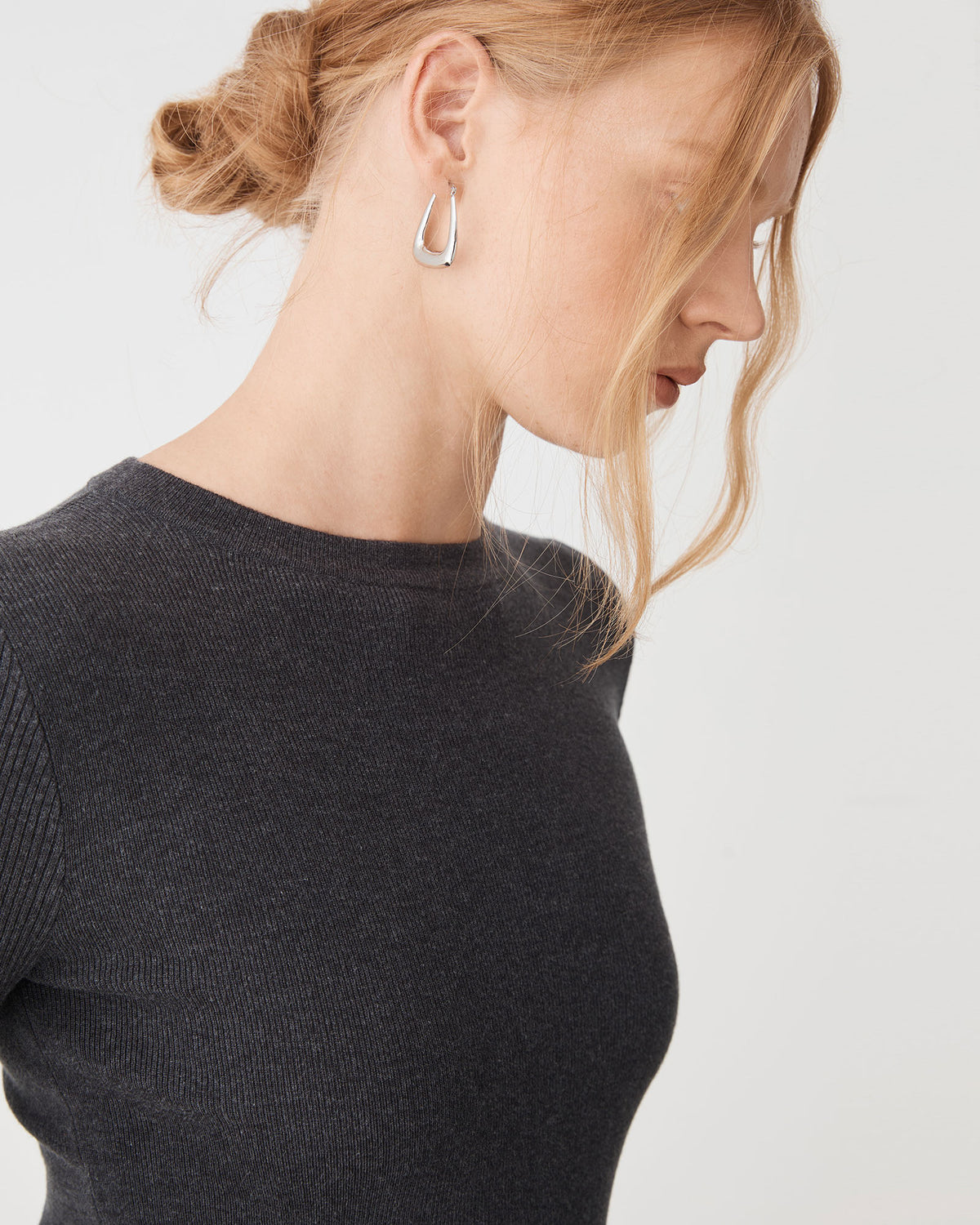 Elise Hoop Earrings in silver — view 1